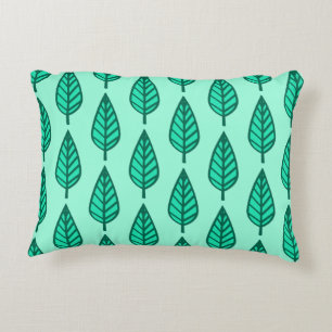 Beech leaf-patroon - Turquoise en aqua Decoratief Kussen