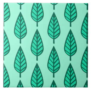 Beech leaf-patroon - Turquoise en aqua Tegeltje
