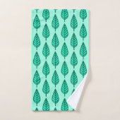 Beech Leaf Pattern, Turquoise en Aqua Bad Handdoek (Handdoek)