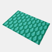 Beech Leaf Pattern, Turquoise en Aqua Deurmat (Schuin)