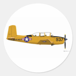 Beech T-34 mentor Ronde Sticker