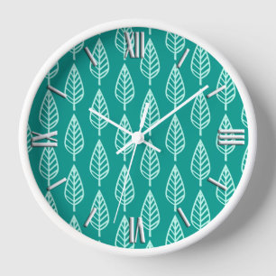 Beechblad patroon - Pauw en aqua