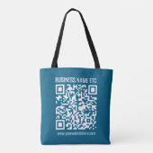 Beeditbare Ocean Blue QR-code Draagtas (Achterkant)