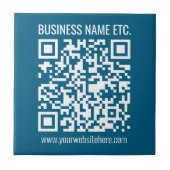 Beeditbare Ocean Blue QR-code Tegeltje (Voorkant)