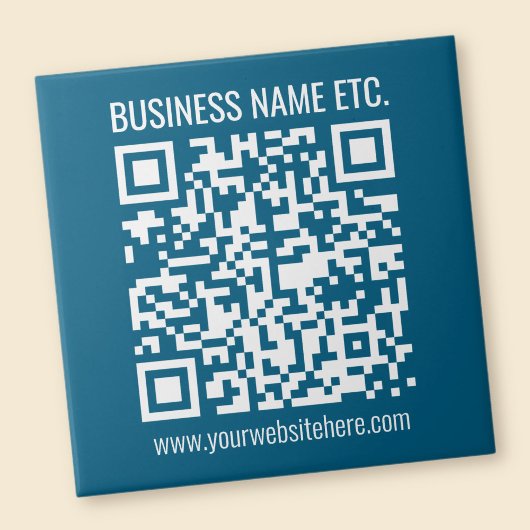 Beeditbare Ocean Blue QR-code Tegeltje