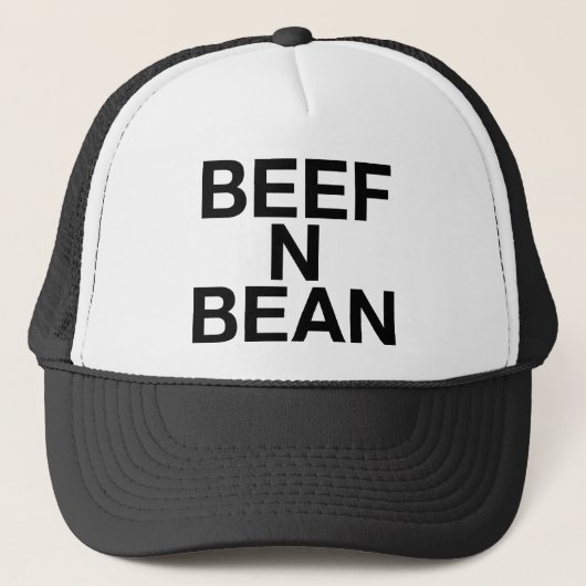BEEF N BEAN leuke slogan trucker hoed Pet (Voorkant)