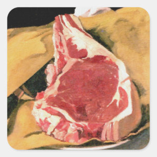 Beef Steak  Art van Felix Vallotton Vierkante Sticker
