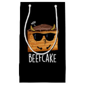 Beefcake Funny Cake Pun Dark BG Klein Cadeauzakje (Voorkant)