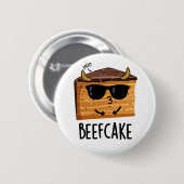Beefcake Funny Cake Pun Ronde Button 5,7 Cm (Voorkant /achterkant)