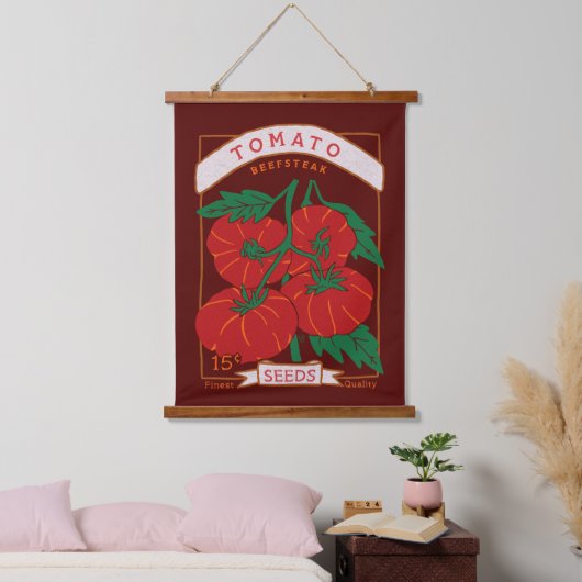 Beefsteak Tomato Seed Packet Hanging Tapestry Hangend Wandkleed (Slaapkamer)