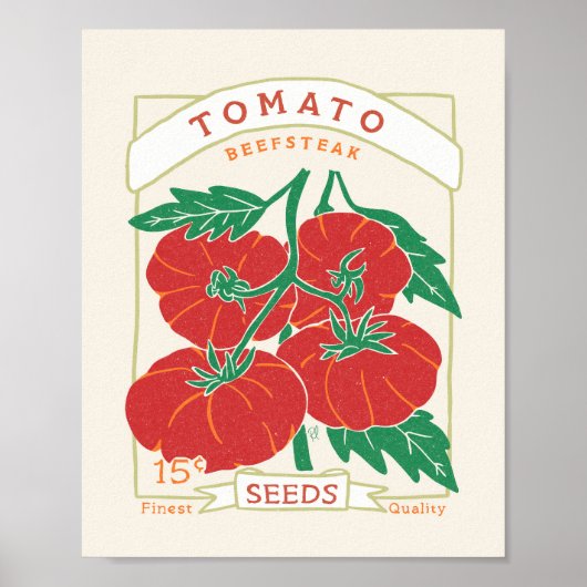 Beefsteak Tomato Seed Packet Poster (Voorkant)