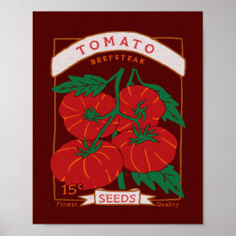 Beefsteak Tomato Seed Packet Poster (Vet Rood)