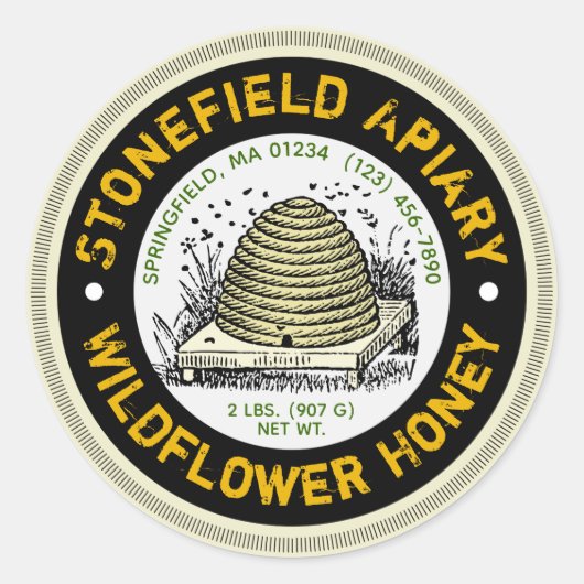 Beehive Apière Nom Fleur sauvage Chariot Stickers (Devant)