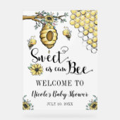 Beehive Florale Miel Sweet Bee Baby shower Bienven (Recto)