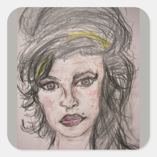 Beehive Girl Vierkante Sticker (Voorkant)