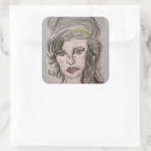 Beehive Girl Vierkante Sticker (Tas)