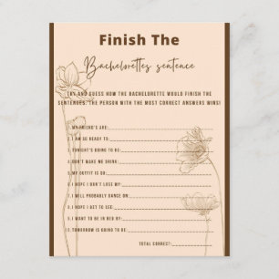Beëindig de Bachelorette's Sentence Party Game Informatiekaartje