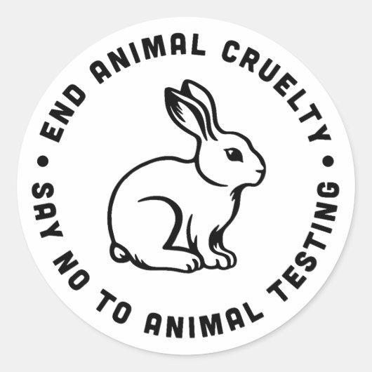 Beëindig dierenmishandeling tegen dierproeven ronde sticker (Voorkant)