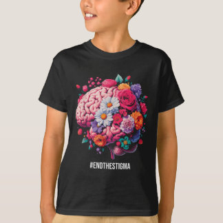Beëindig het stigma - Floral Brain Mental Health A T-shirt