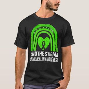 Beëindig het stigma Mental Health Awareness Green T-shirt