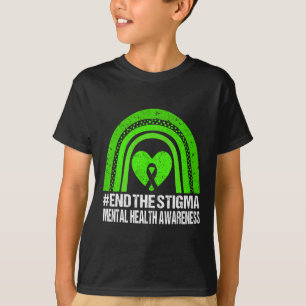 Beëindig het stigma Mental Health Awareness Green T-shirt
