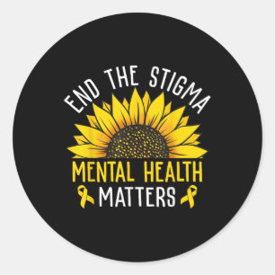 Beëindig het stigma van het mentale bewustzijn van ronde sticker