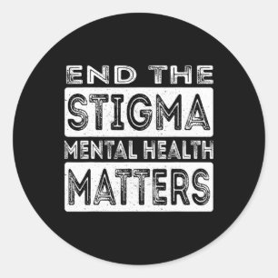 Beëindig het stigma van psychische problemen en ge ronde sticker