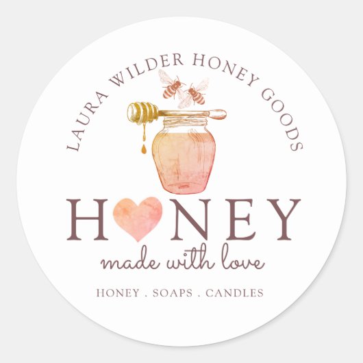 Beekeeper Apiary Honey  Ronde Sticker (Voorkant)