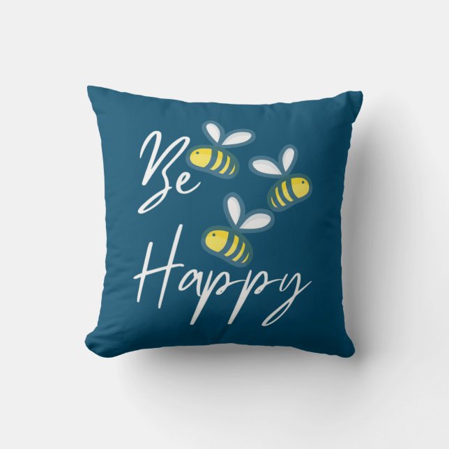Beekeeper Gift | Beekeeper Be Happy Kussen (Voorkant)