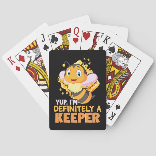 Beekeeper Gift | I Am Definitely A Bee Keeper Pokerkaarten (Achterkant)