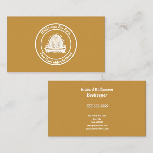 BeeKeeper Honey Apairist Hive White Design Visitekaartje (Voorkant / Achterkant)