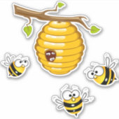 Beekeeper Honeycomb Bees & Hive Sticker (Devant)