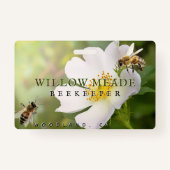 BEEKEEPER ID Badge with Rose Flower and Bees (Voorkant)
