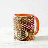 Beekeeper Mug | Design de peigne et de tournesol (Devant droit)