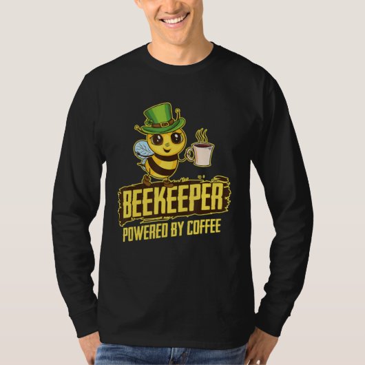 Beekeeper Powered Coffee St Patrick Bee Beekeeping T-shirt (Voorkant)
