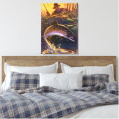  beekforel vis visser, sport Gevist Canvas Afdruk (Insitu (Slaapkamer))