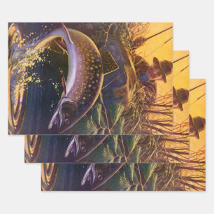  beekforel vis visser, sport Gevist Inpakpapier Vel