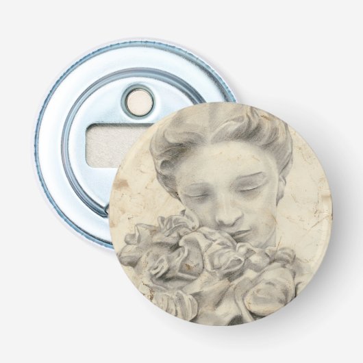 beeld in de tuin I Button Flesopener (Voorkant)