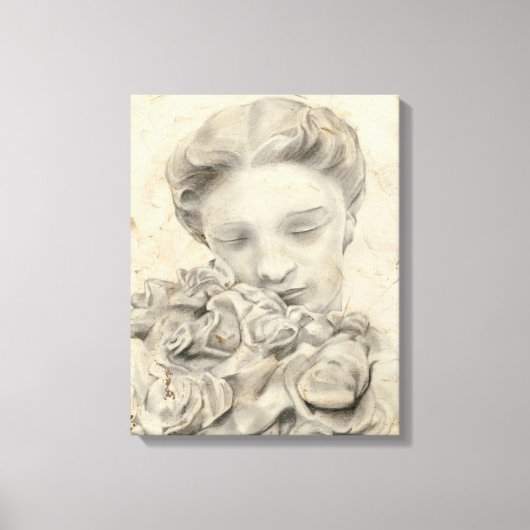 beeld in de tuin I Canvas Afdruk (Voorkant)