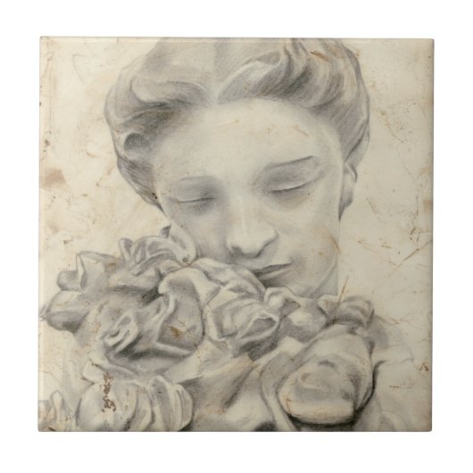 beeld in de tuin I Tegeltje (Voorkant)