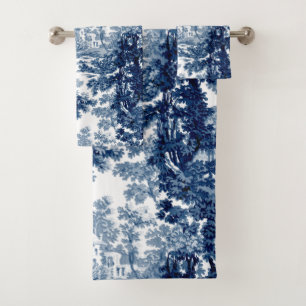 beeld in het landschap Toile-Blue en White Bad Handdoek