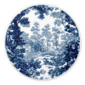 beeld in het landschap Toile-Blue en White Keramische Knop (Voorkant)