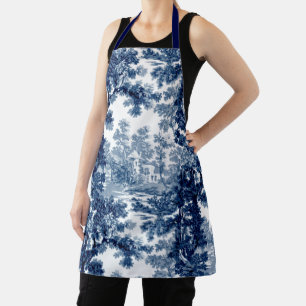  beeld in het landschap Toile-Blue en White Schort