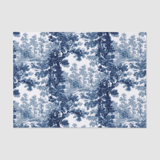  beeld in het landschap Toile-Blue en White Tissuepapier (Voorkant)
