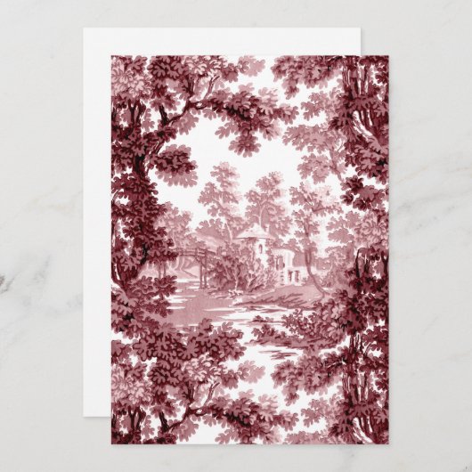 beeld in het landschap Toile-Roze & White Bedankkaart (Voorkant / Achterkant)