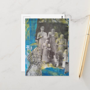 Beeld Mensen mixed media collage Briefkaart
