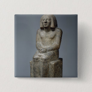 beeld van Ankh, priester van Horus, vroege Dynasti Vierkante Button 5,1 Cm