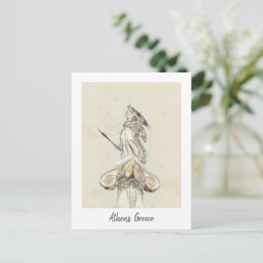  beeld van Athena Briefkaart - Klassiek Grieks (Staand voorkant)