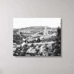 Beeld van de berg Olijven, Jeruzalem Canvas Afdruk