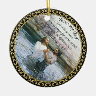 Beeld van de doop van Jezus Christus twee Keramisch Ornament